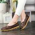 thumbnail image 2 of hopeusnice Women's Leather Loafers Flats Comfortable Breathable Slip on Shoes Summer Walking Shoes Soft Sole Low Heel Breathable Shoes Coffee 44, 2 of 3