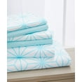 thumbnail image 2 of Elegant Comfort Soft Bed Sheets Cube Pattern 1500 Series Percale Softness (6-Piece) Bedding Set, King, Aqua, 2 of 3