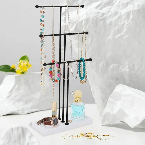 3 Tiers bar Jewelry Display Holder Bracelet Hanging Rack Women Metal Jewelry for s Black