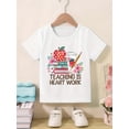 thumbnail image 1 of Girls' School-Themed T-Shirt - Pastel Pink Teaching is Heart Work Graphic Tee, Soft Stretchy Cotton Top- Back to School outfits - Machine Washable, Comfortable Fit, Cute Kids Shirt, Breathable Fabric, 1 of 6