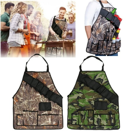 Como Kitchen - BBQ Barbecue Grill Beer Can Opener Belt Kitchen Cooking Outdoor Camouflage Apron