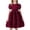 Wine, variant on Blekii Petite Fit Long Sleeve Crewneck Tulle Midi Dress Casual Spring Summer Birthday Party Olive Green 4Y