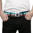 thumbnail image 3 of Buckle-Down Belt, Seatbelt Buckle Belt, Aztec Pattern Seafoam Green White Pink Lime Green Black, 34 to 52 Inches, 3 of 9