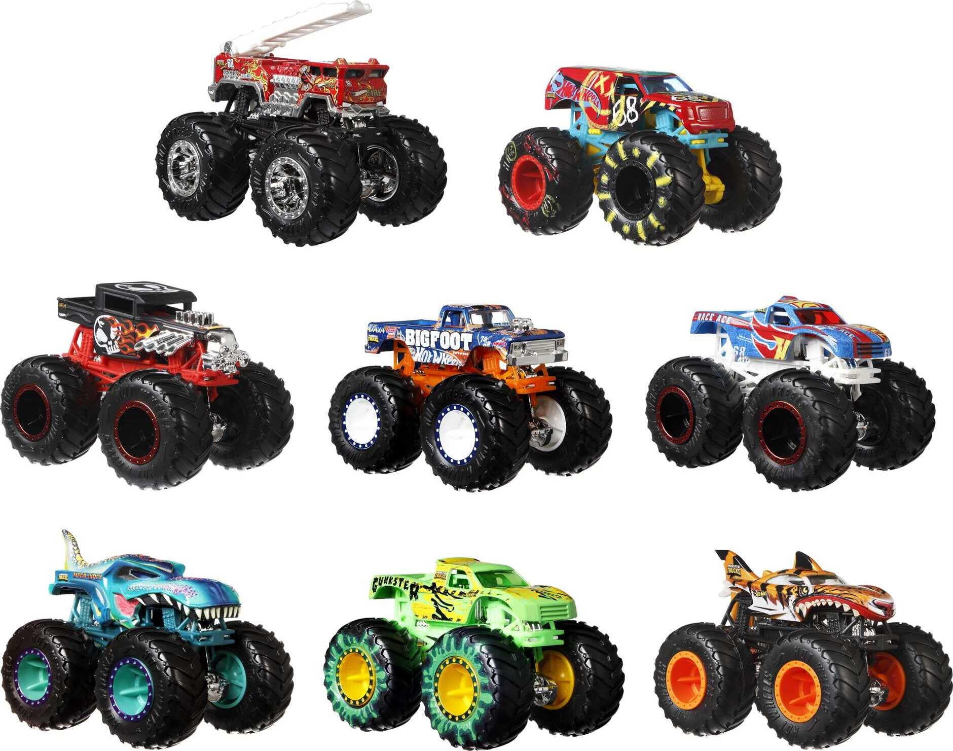 Hot Wheels Monster Trucks, 164 Scale Toy Truck & 1 Crushable Car (Styles May Vary)