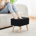 thumbnail image 7 of Tcbosik Storage Ottoman with Removable Tray Lid, 15.7 inch Upholstered Foot Stool with Wood Legs, Multifunctional Teddy Fabric Footrest for Small Space, Living Room, Bedroom, Black, 7 of 7