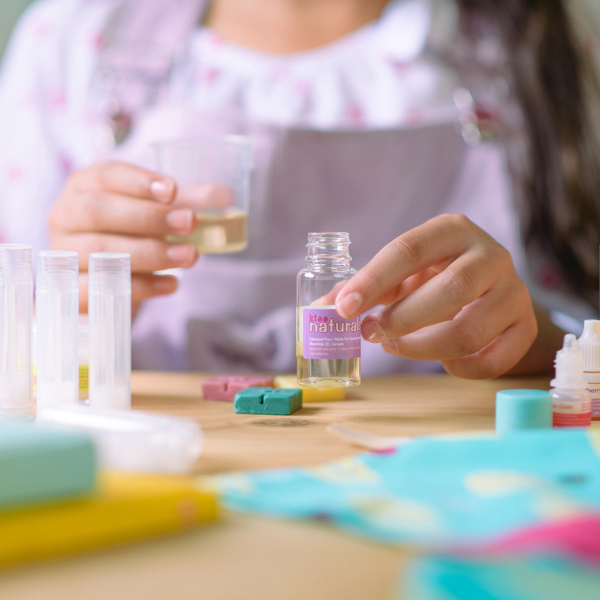 Kiss Naturals: Lip Balm Making - Make 6 Lip Balms, DIY Kids Beauty Craft, Organic Ingredients, Beeswax, Shea Butter, 2 Flavors, STEM Activity, Ages 6+
