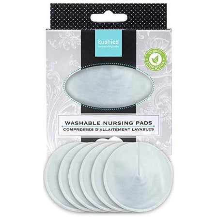 Kushies Organic Jersey Nursing Pads - Blue/Ecru