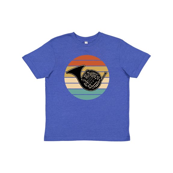 Inktastic French Horn Retro Music Sunset Youth T-Shirt
