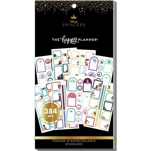 Happy Planner Disney Princess Colorful Boxes Stickers (384 pcs)