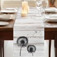 thumbnail image 3 of Farmhouse Flowers Table Runner 120 Inches Long,Retro Rustic Wild Floral Wooden Grian Cotton Linen Table Runners Dresser Scarves,Fabric Tabletop Scarf Furniture Cover for Home Dinner Party 13"x120", 3 of 9