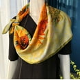 thumbnail image 3 of Grace Scarves 100% Silk Scarf With Hand Rolled Edges, Large, Vincent van Gogh, Sunflowers, 3 of 4
