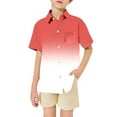 thumbnail image 2 of Kiijoy Big Boys Gradient Beach Shirt Loose Short Sleeve Button Down Shirt, Sizes 3-13, 2 of 4