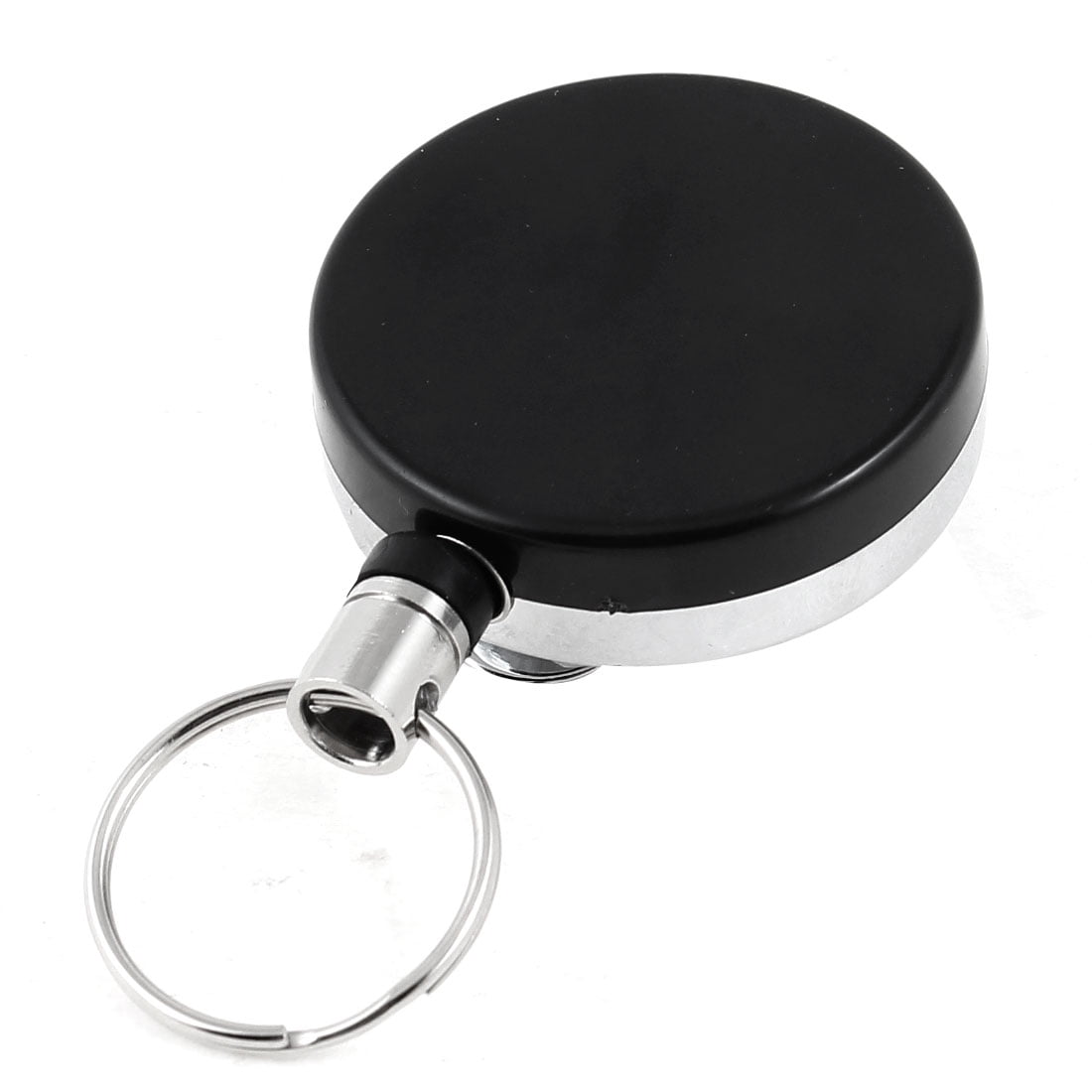 Black Silver Tone Stainless Steel Retractable Belt Clip Split Ring Key Chain Walmart Canada
