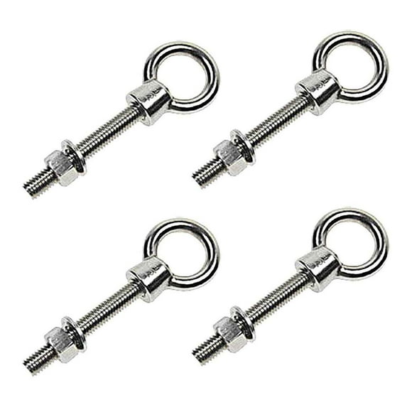 US Cargo Control Stainless Steel Shoulder Eye Bolts - Type 316-1/2" x 4" L - 4 Pack