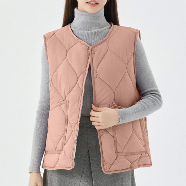 EGNMCR Veste Décontractée Sans Capuche à Manches Longues pour Femmes avec Poches en Velours et Boutons Pression Cardigan
