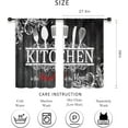 thumbnail image 2 of Rustic Black White Kitchen Curtains Short Small Funny Quotes Farmhouse Wooden Plank Knife and Spoon Rod Pocket Vintage Country Bedroom Living Room Treatment Fabric 2 Panels 27.5Wx39H Inch, 2 of 6