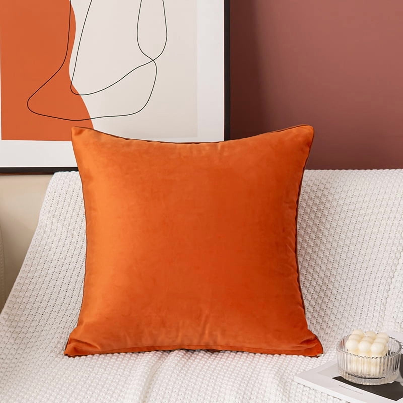 Polyester Decorative Throw Pillow Covers 18x18 Set of 2 for Sofa Bedroom Living Room, Stylish Soft Couch Pillow Covers for Home Decor,Yellow