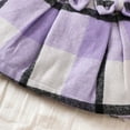 thumbnail image 4 of GBSYEWXS Teen Girls Outfits Sets Plaid Print Sweater Skirt Long Sleeve Lapel Neck Trendy 3Pc Outfit Set Purple Size 1-2 T, 4 of 7