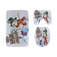 thumbnail image 1 of JSDART Winter Card Snowman 3 Piece Bathroom Rugs Set Bath Rug Contour Mat and Toilet Lid Cover, 1 of 2