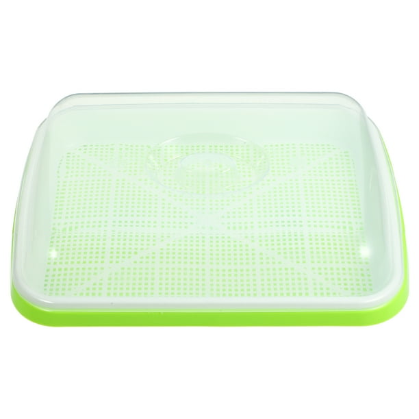 EeaseMX 1 juego de bandeja para germinación hidropónica sin tierra con tapa para pasto de trigo, soja y mungo.