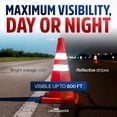 thumbnail image 5 of 28" Collapsible Traffic Safety Cones with LED Light Bright Orange Reflectors with Reflective Strips, Multipurpose Pop-Up Road Parking Cone for Emergency & Construction Use by LifeSupplyUSA (4-Pack), 5 of 8