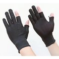 thumbnail image 2 of Guantes de conducción finos de nailon para protección laboral, de dos dedos y medio dedo, de color negro puro, para hombres y mujeres, 2 of 6