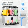 thumbnail image 4 of ROVSUN 12 Gallon/45L Slushie Machine Commercial Slushy Machine, 15L X 3 Tanks Frozen Drink Machine Margarita Machine Efficient Cooling Stainless Steel for Home Restaurant Bar Party Cafes 110V/60HZ, 4 of 8
