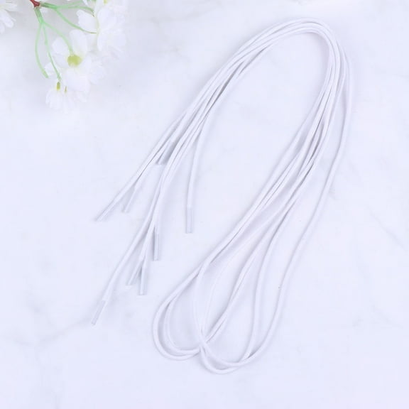 HOOWIFFY 10Pairs Thin White Waxed Cotton Shoelaces for Men's Dress Shoe Accessories