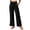 Black-pants, variant on Women Wide Leg Lightweight Pants, High Waisted Soft Split Hem Beach Summer Pants, Outdoor Drawstring Elastic Waist Trousers, S-3XL