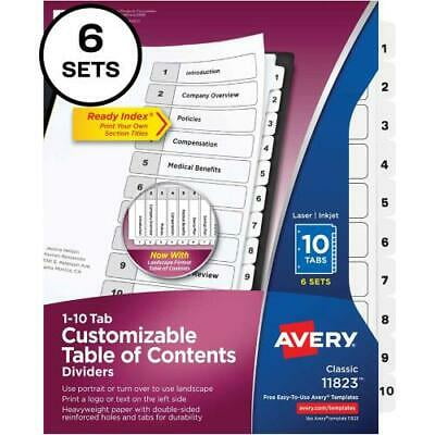Avery Ready Index(R) 10-Tab Binder Dividers, Customizable ...