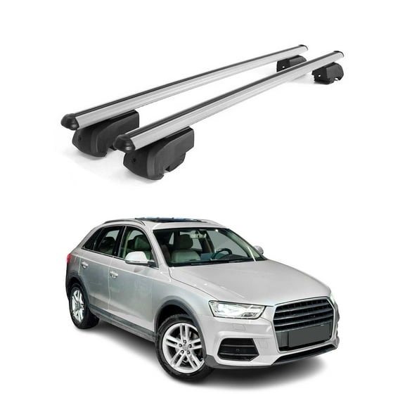 Lockable Roof Rack Cross Bars Luggage Carrier for Audi Q3 2013-2018 Gray 2Pcs