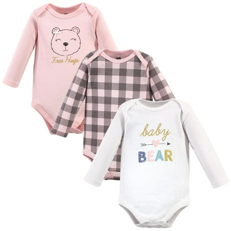 

Hudson Baby Infant Girl Cotton Long-Sleeve Bodysuits Girl Baby Bear 3-6 Months