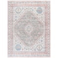 thumbnail image 2 of SAFAVIEH Bayside Sherwood Oriental Polyester Machine Washable Area Rug, Ivory/Blue Pink, 9' x 12', 2 of 13