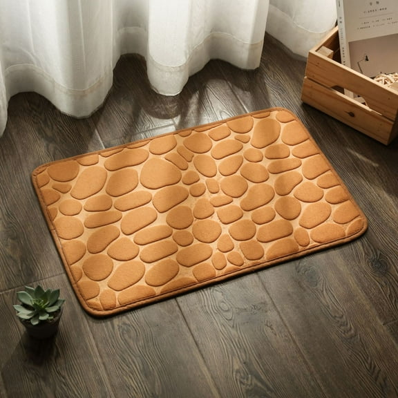 Nvzi Luxury Bathroom Rug Mat, Extra Soft and Absorbent Microfiber Bath Rugs, Non-Slip Plush Shaggy Bath Carpet, Machine Wash Dry, Bath Mats for Bathroom Floor,Pebble - khaki