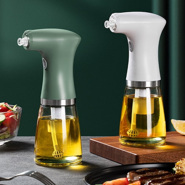 Pulverizador eléctrico de aceite de oliva con carga USB - Bote de cristal de 240 ml, niebla ajustable, recargable para cocina, barbacoa y repostería