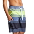 thumbnail image 3 of APEXFWDT Big and Tall Mens Swim Trunks Long, 9 Inches Inseam Mens Boardshorts Bathing Suits Color Block Summer Board Shorts Swim Shorts, 3 of 7