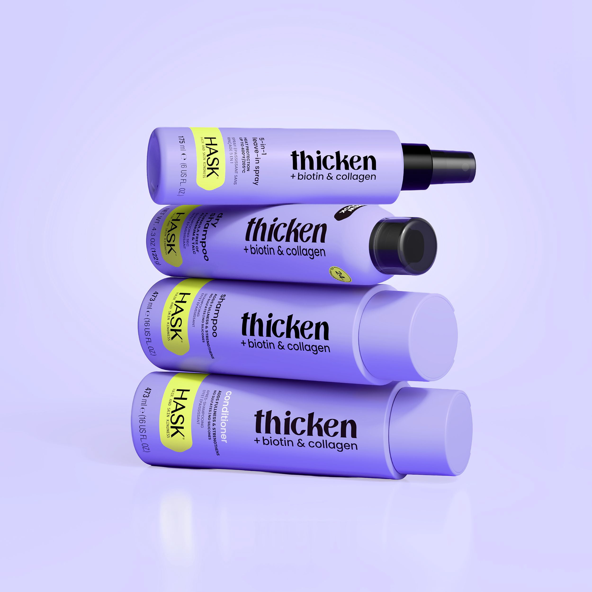 (2 pack) Hask Biotin Boost Thickening Volumizing Dry Shampoo with Collagen, 4.3 oz
