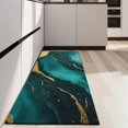 thumbnail image 4 of Green and Gold Marble Glitter Waves Pattern Kitchen Rug Mat,Kitchen Runner Rugs Non Skid Washable,Decorative Kitchen Floor Mats for Kitchen,Sink,Laundry,17"X47", 4 of 5