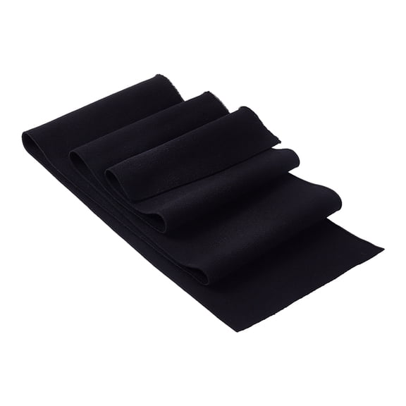 Rib Cuff Fabric 39x6inch Stretch Fine Ribbing Knit Fabric Black Elastic Knit Material DIY