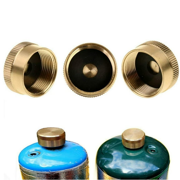 NUZYZ Solid Brass Refill 1LB Propane Gas Bottle Cylinder Coupler Protective Sealed Cap