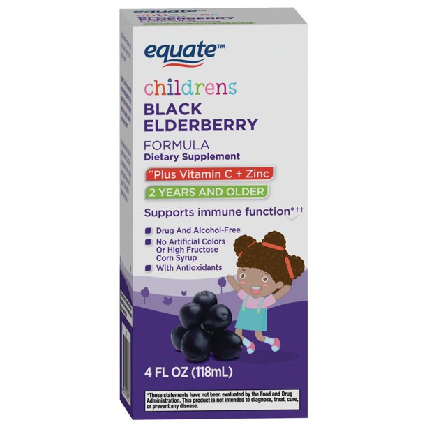Equate Children's Elderberry Syrup with Vitamin C and Zinc, 4 Fl Oz