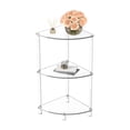 thumbnail image 3 of Rupoun 3 Tier Clear Acrylic Corner End Table, Modern Transparent Nightstand Shelf for Bedroom Bathroom Living Room, 25.6 Inches High, 3 of 5