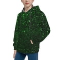 thumbnail image 2 of KLL Unisex Kids Boys Girls Hooded Pocket Pullover Hoodies-Green Sparkling, 2 of 5