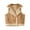 Khaki, variant on Lovskoo 2024 Women's Outerwear Vests Shearling Fleece Jacket Cropped Vest Zip Up Faux Leather Sleeveless Winter Coat with Pockets Beige