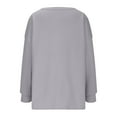 thumbnail image 5 of TKLPEHG Sweatshirts for Women Trendy Crew Neck Sweatshirt with Pocket Lightweight Loose Casual Long Sleeve Classic Solid Color Fashion Pullover (Gray,L), 5 of 5