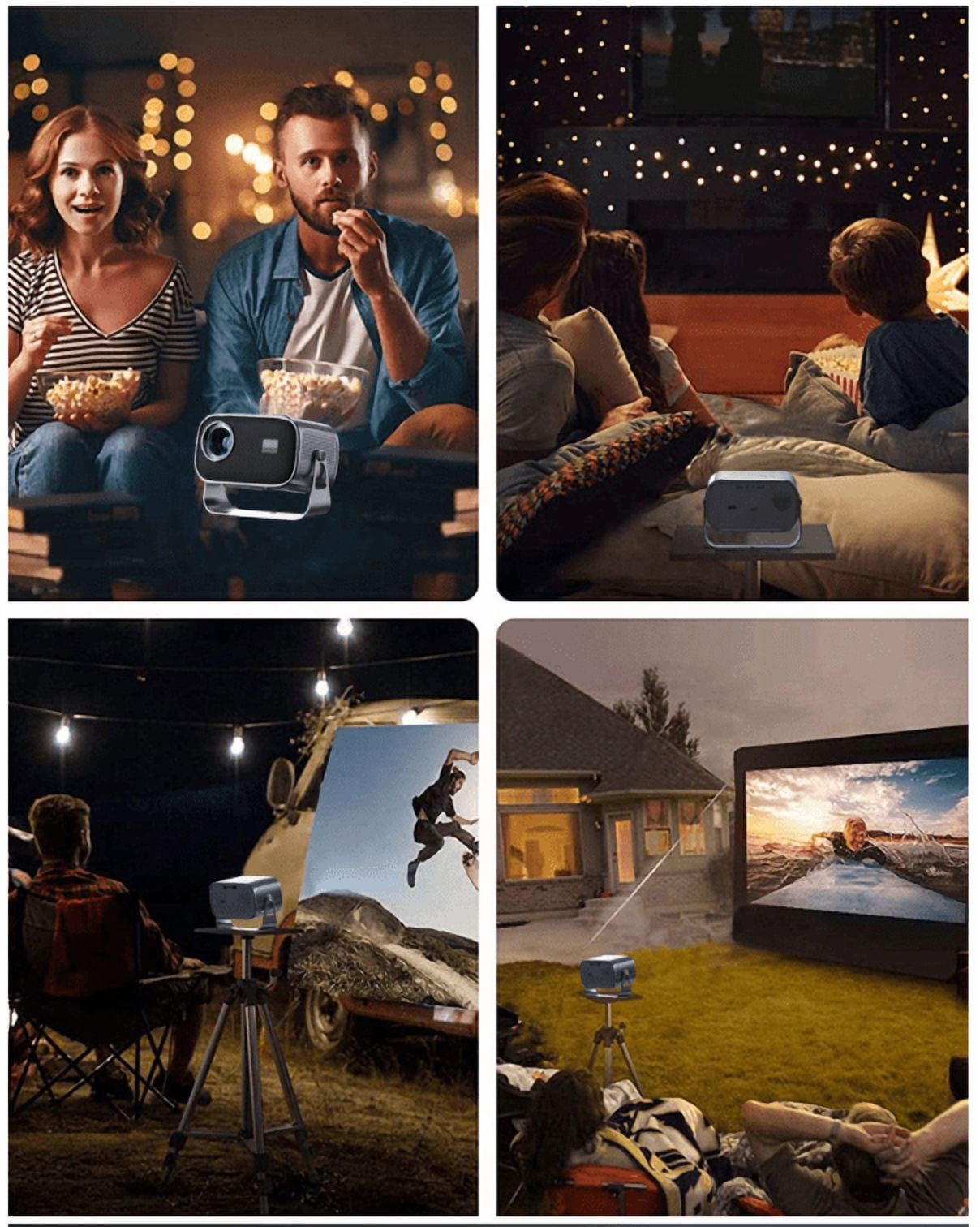 Portable Cloud Projector 720P HD, 4K Decoding, WiFi & Bluetooth