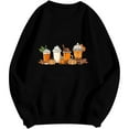 thumbnail image 4 of WREESH Women's Crewneck Sweatshirts Fashion Ice Cream Printing Pullover Casual Loose Fall Tops for Women 2025 Black, 4 of 5