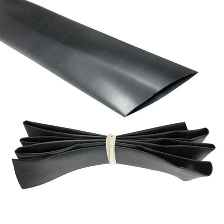 0.25' Black Pipe - Heat Shrink Tubing 2:1 - 20 Feet - Black - 3/32