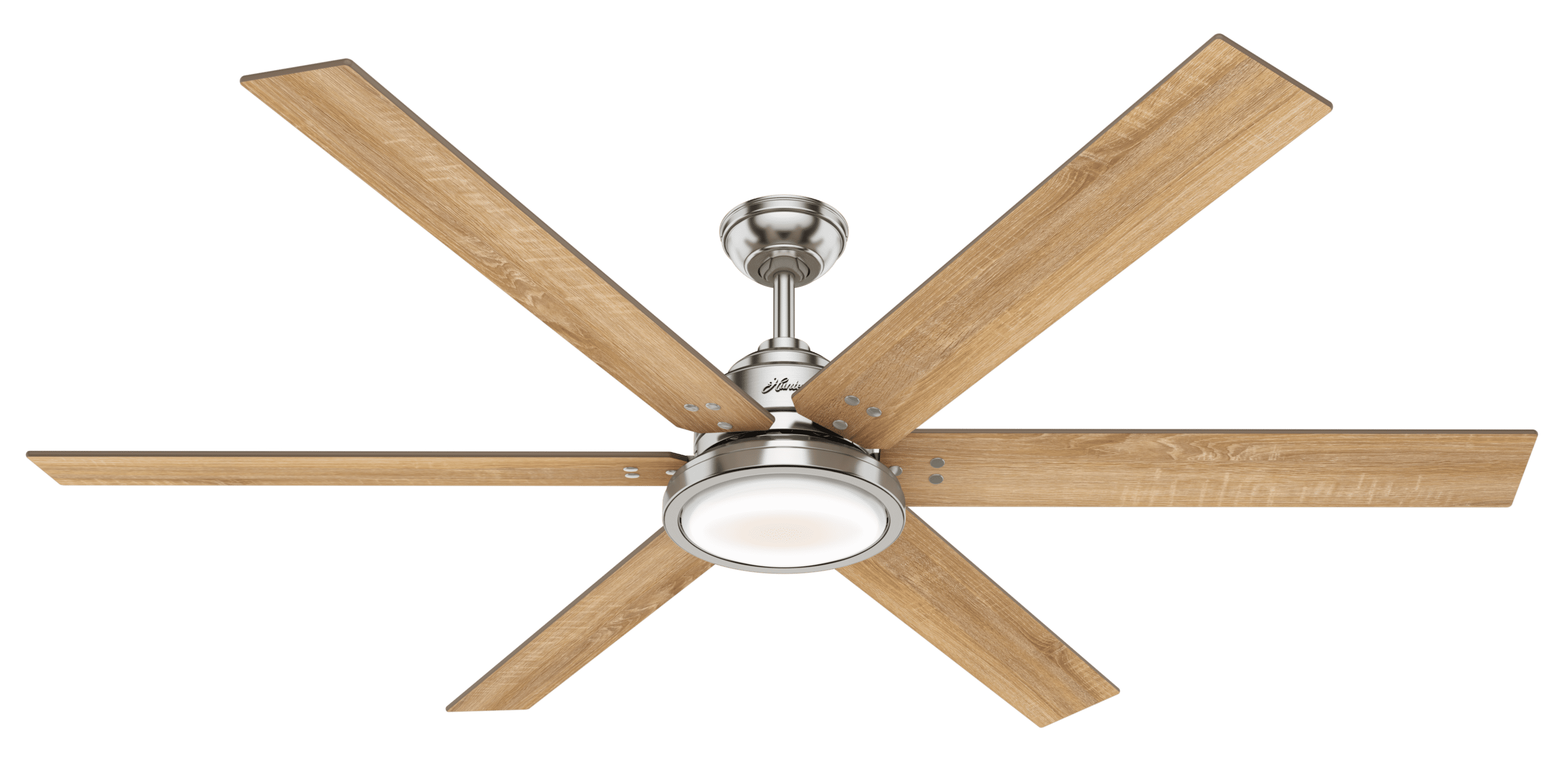 Hunter 70" Warrant Brushed Nickel Ceiling Fan with Light Kit and Wall