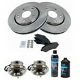thumbnail image 2 of TRQ Front Posi Ceramic Disc Brake Pad Rotor & Wheel Hub Bearing Kit w/Chemicals BKA15669, 2 of 6